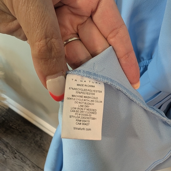 Trina Turk Light Blue Asymmetrical Dress Medium - Picture 6 of 7